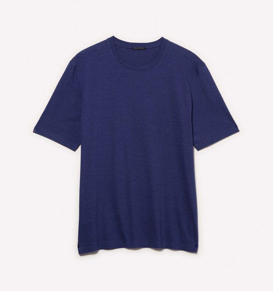 Blue regular fit short sleeve t-shirt  - men's short sleeve t-shirts - Blue | Sisley image number 5